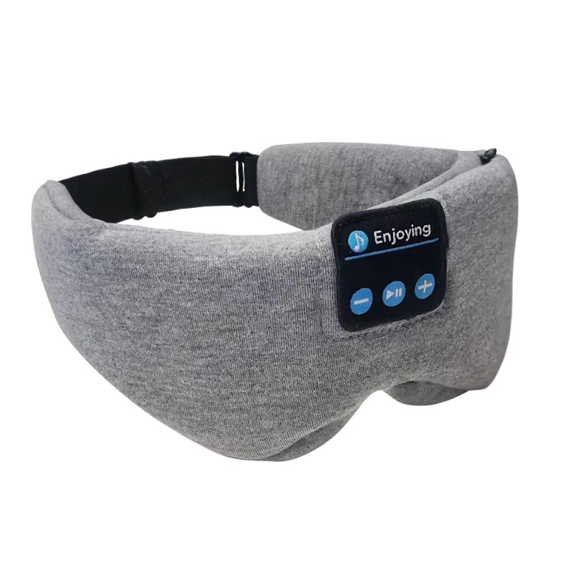 Baumwolle Bluetooth Schlaf Augenmaske Stirnband Kopfhörer Mini Grau
