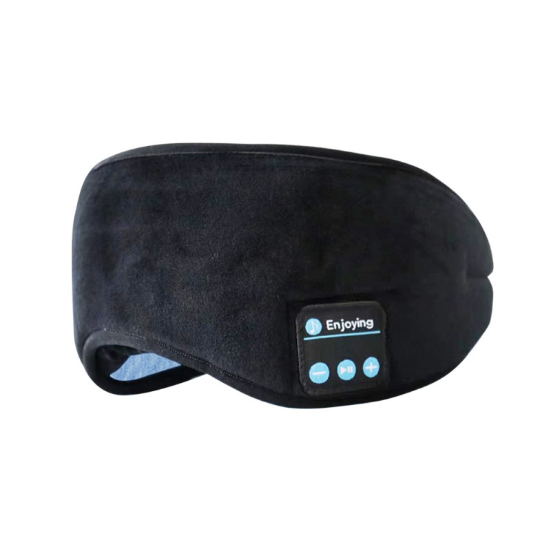 Baumwollbluetooth Sleep Eye Maske Schlafkopfhörer schwarz