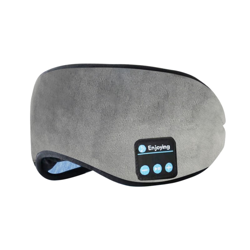Baumwoll-Bluetooth-Schlafaugenmaske, Schlafkopfhörer, Grau